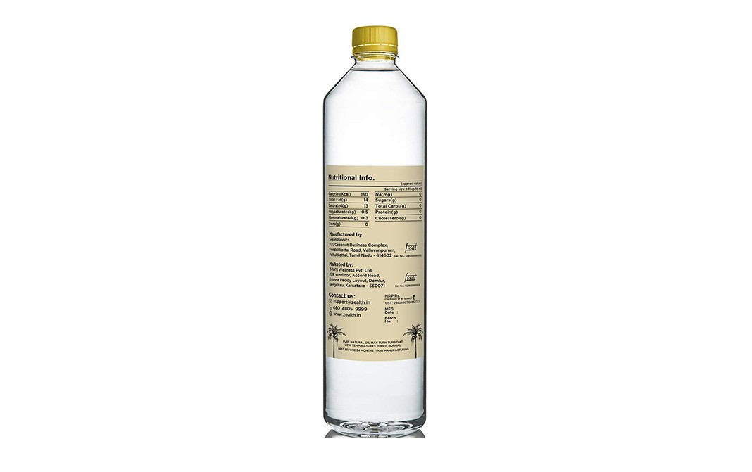 Zealth Extra Virgin Coconut Oil    Bottle  1000 millilitre
